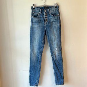 Lucky Brand Bridgette Skinny Medium Wash Size 0/25 Slightly Distressed